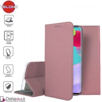 Telone smart magnet serijos atverčiamas dėklas - rausvas (telefonams Samsung A72/A72 5G)
